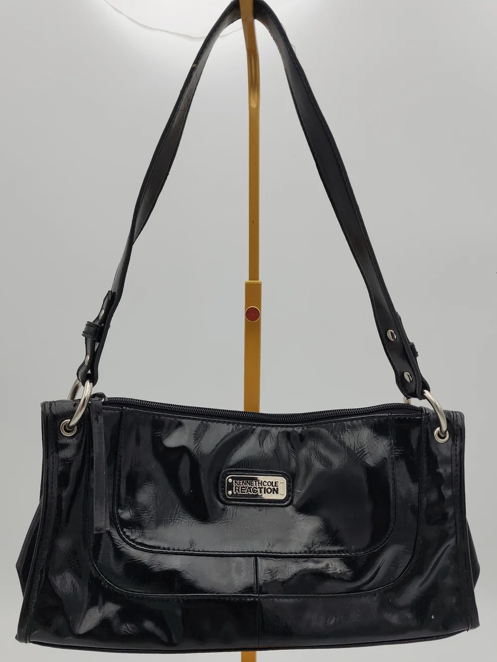 Kenneth Cole Reaction Black Patent Shoulder Bag